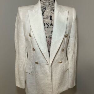 Zara White Double-Breasted Women's Blazer